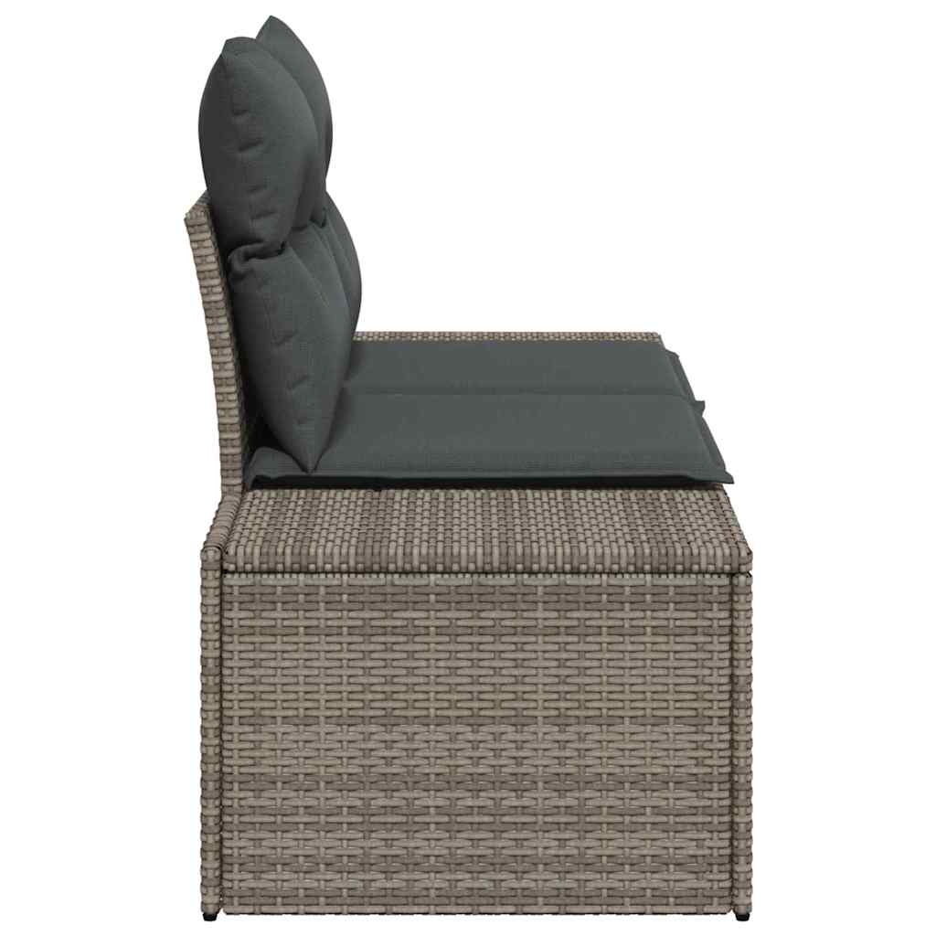 Divano da giardino Grigio 123 x 62 x 69cm polyrattan - immagine 4