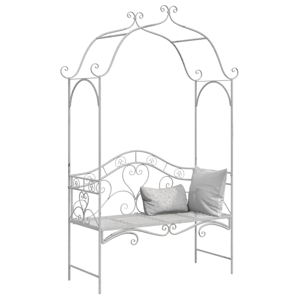 Panchina da giardino con cuscino Nero 104 x 54 x 93cm Acciaio - immagine 4