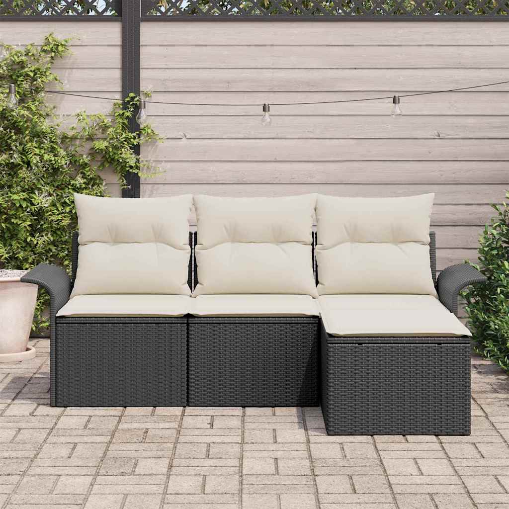 Set Divano da Giardino 4 pcs Beige 55 x 55 x 37cm polyrattan - immagine 3
