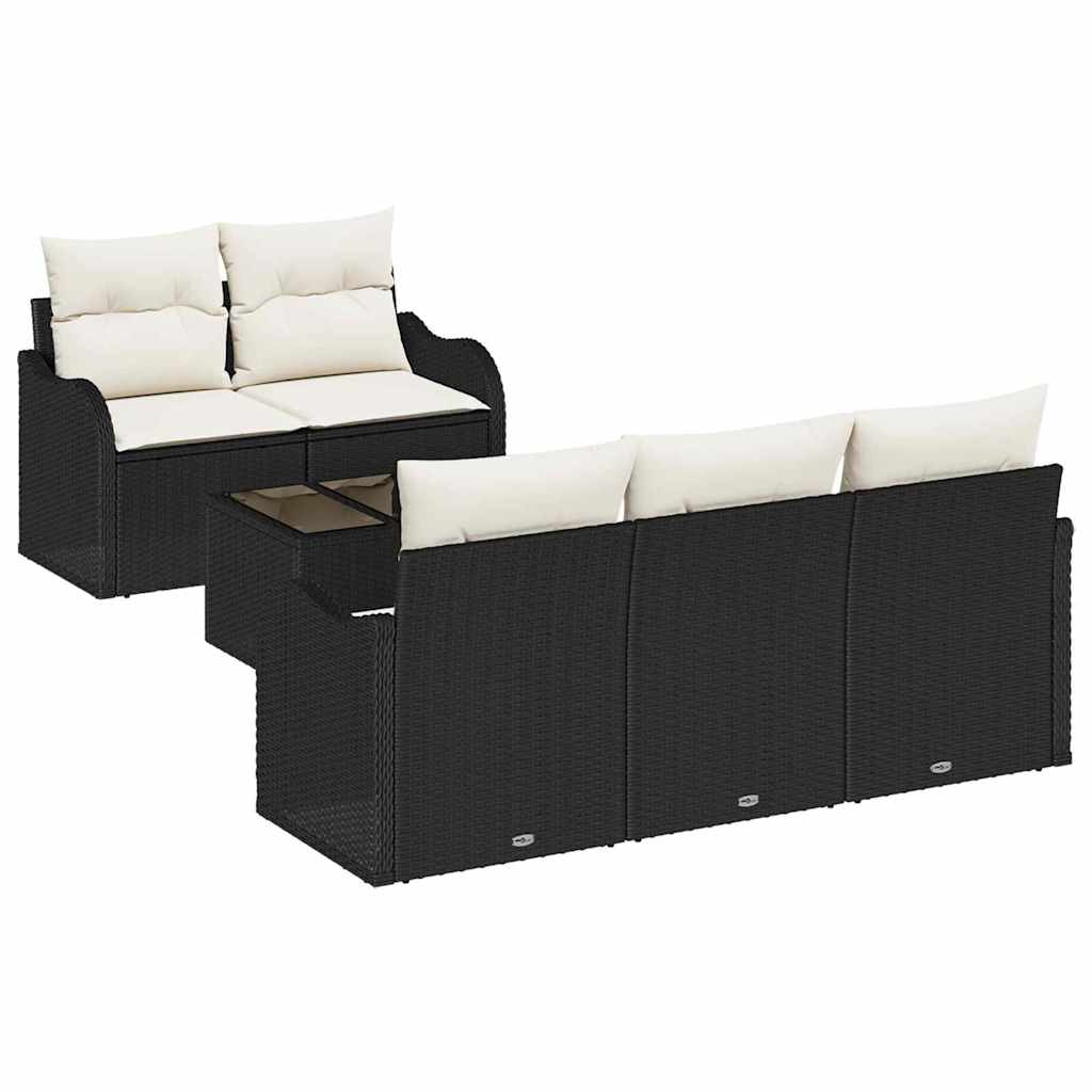 Set Divano da Giardino Nero polyrattan - immagine 2