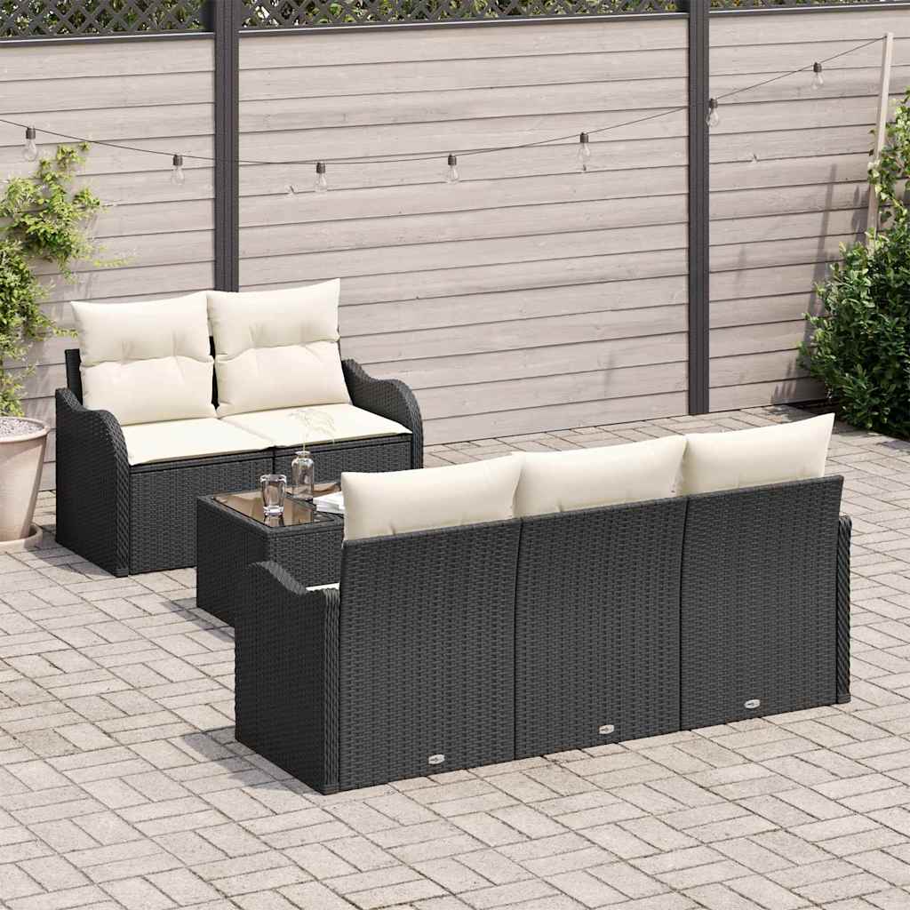 Set Divano da Giardino Nero polyrattan - immagine 3