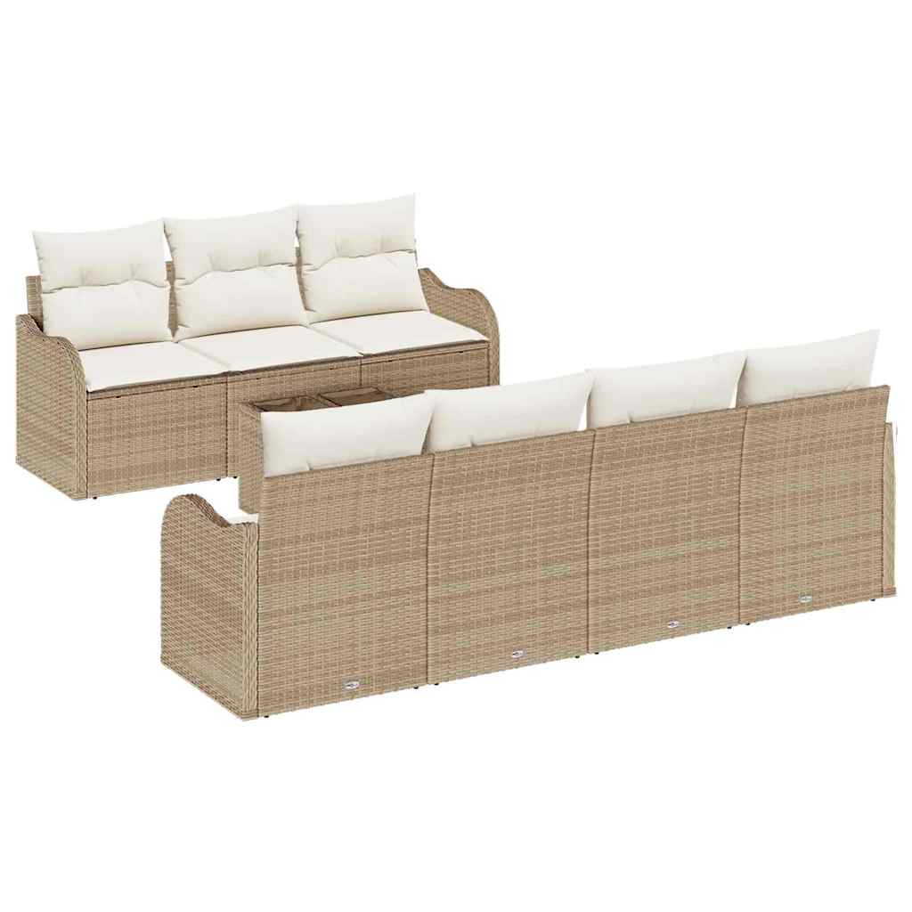 Set Divano da Giardino 8 pcs Beige 55 x 55 x 37 cm Poly Rattan - immagine 2