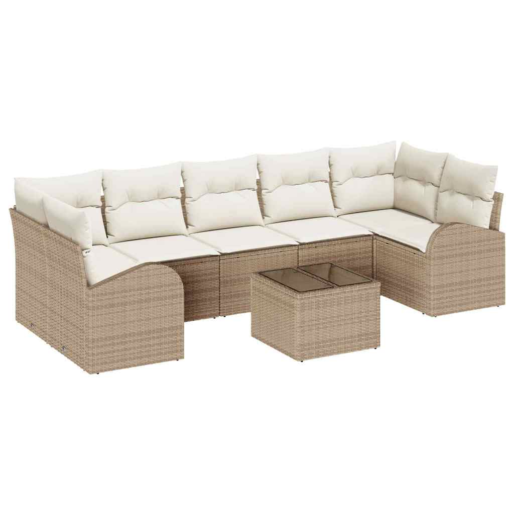 Set Divano da Giardino Beige 55 x 55 x 37 cm polyrattan - immagine 2