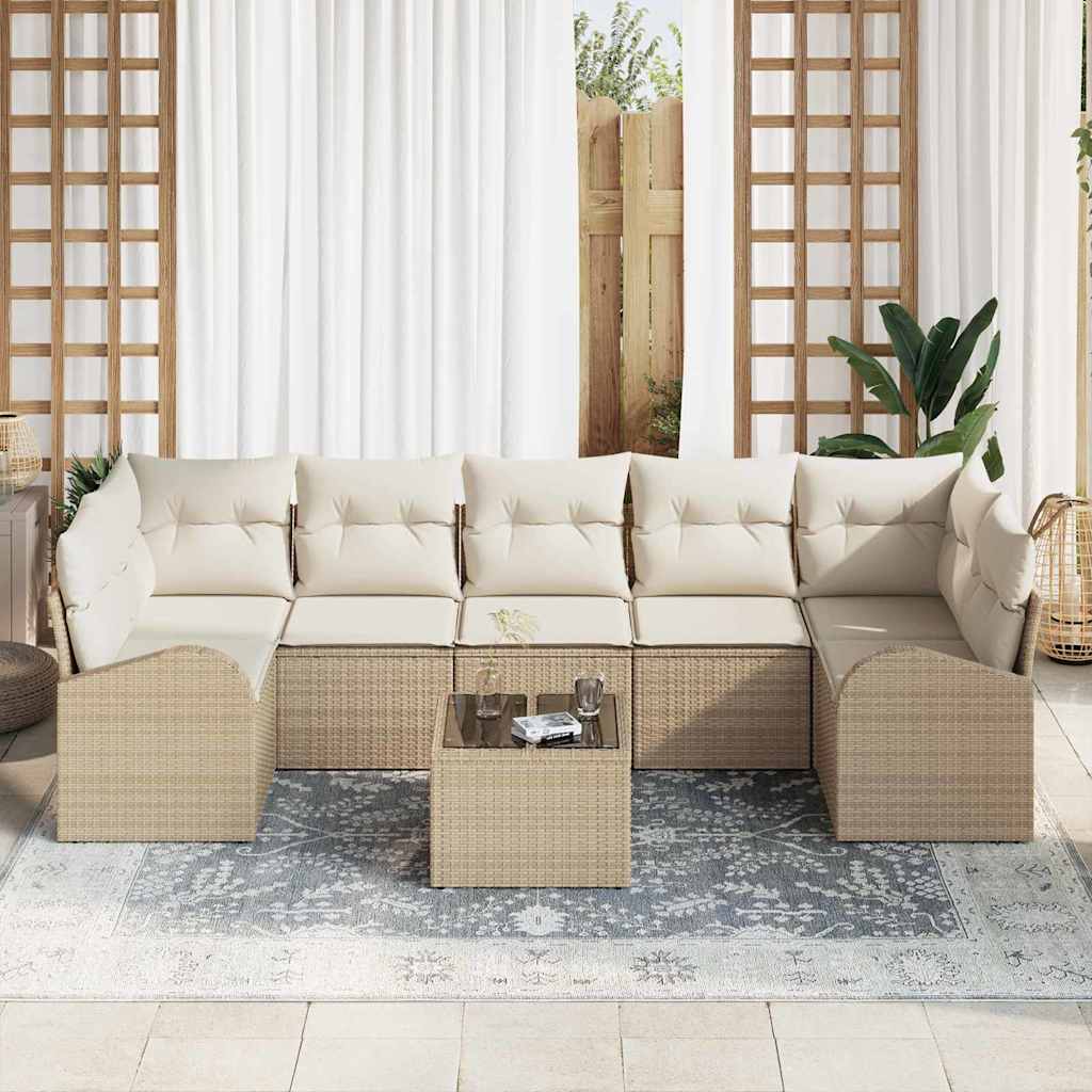 Set Divano da Giardino Beige 55 x 55 x 37 cm polyrattan - immagine 3