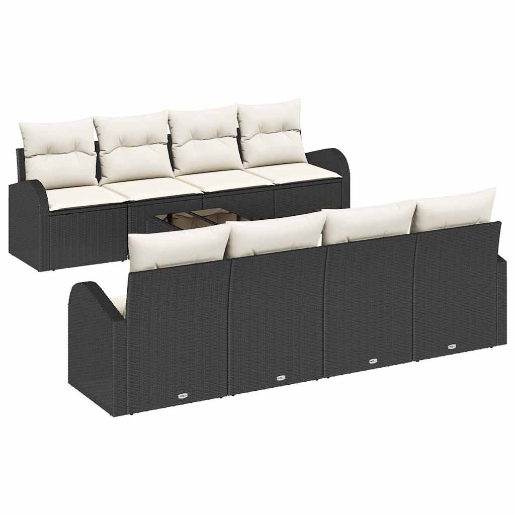 Set Divano da Giardino Nero 55 x 55 x 37 cm polyrattan - immagine 2