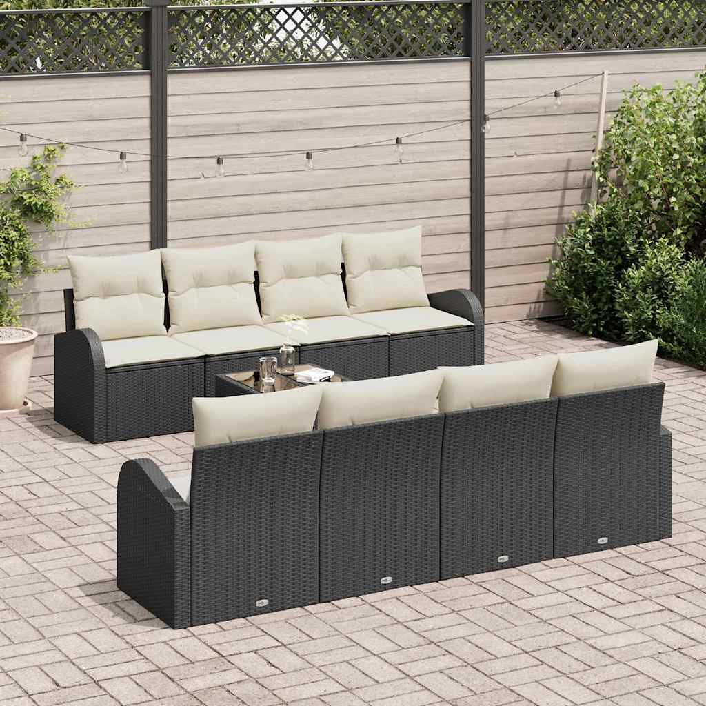 Set Divano da Giardino Nero 55 x 55 x 37 cm polyrattan - immagine 3