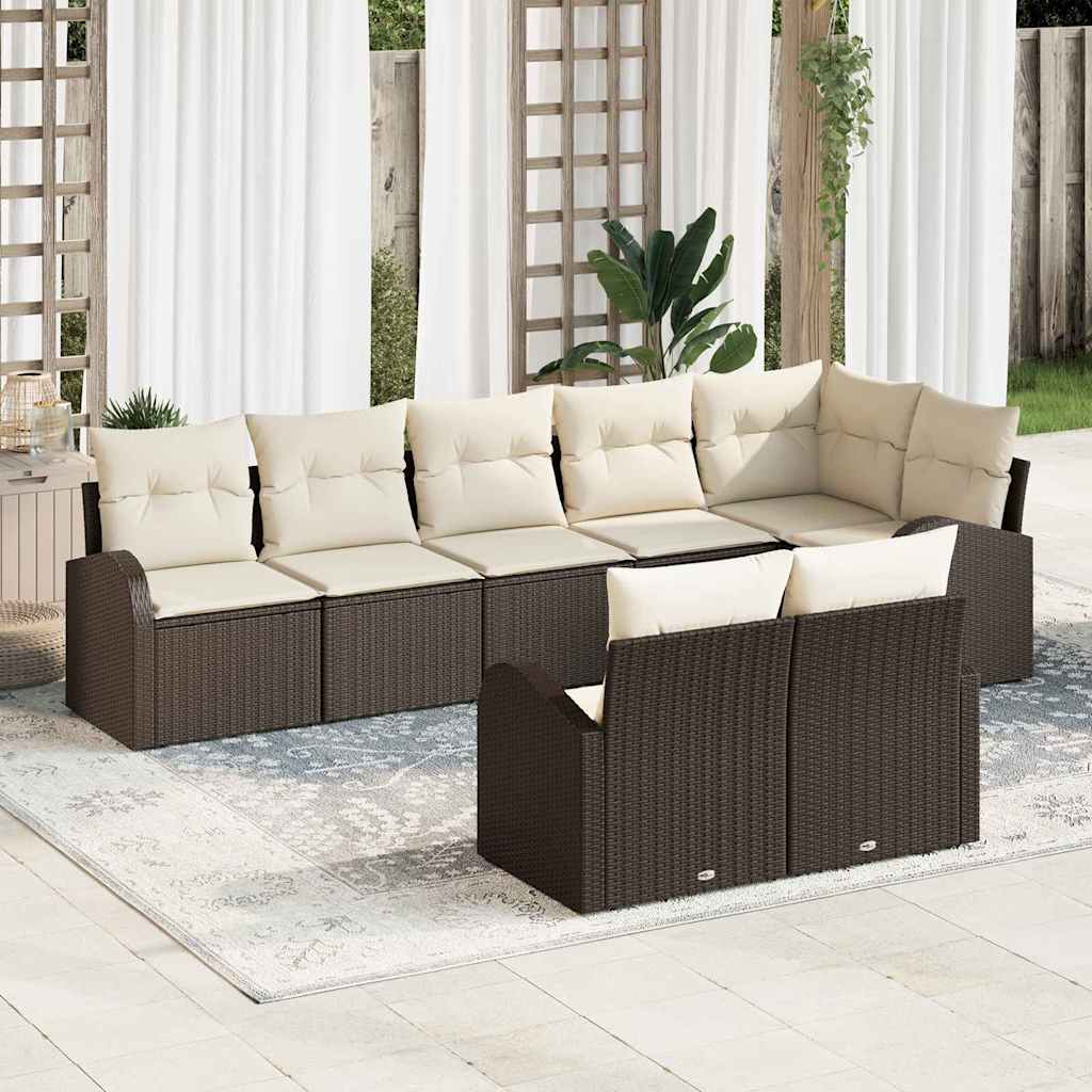 Set Divano da Giardino 8 pcs 289 x 124 x 85 cm Poly Rattan