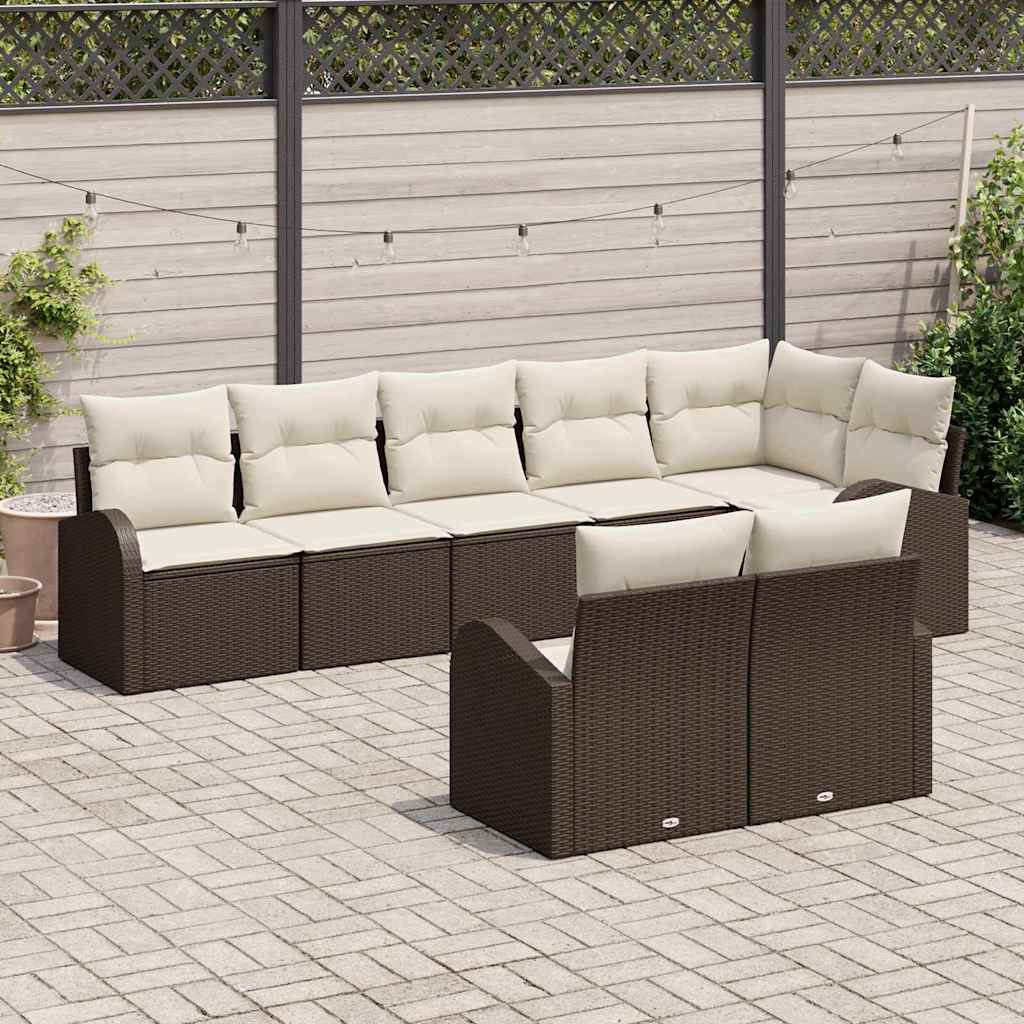 Set Divano da Giardino 8 pcs 289 x 124 x 85 cm Poly Rattan - immagine 3
