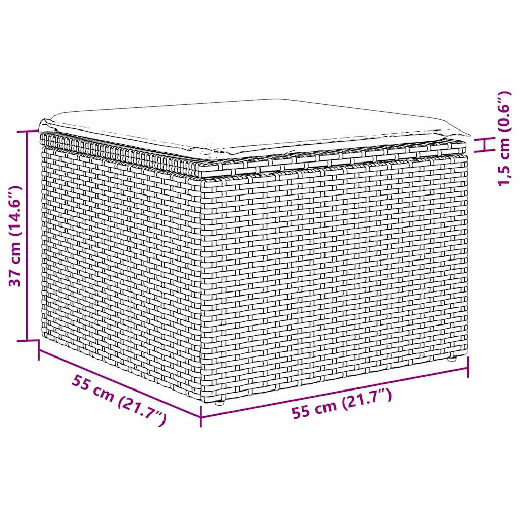 Set Divano da Giardino 6 pcs Nero Rattan in Polipropilene - immagine 9