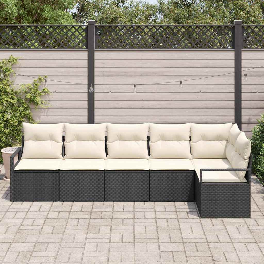 Set di divani 6 pcs Nero polyrattan - immagine 3