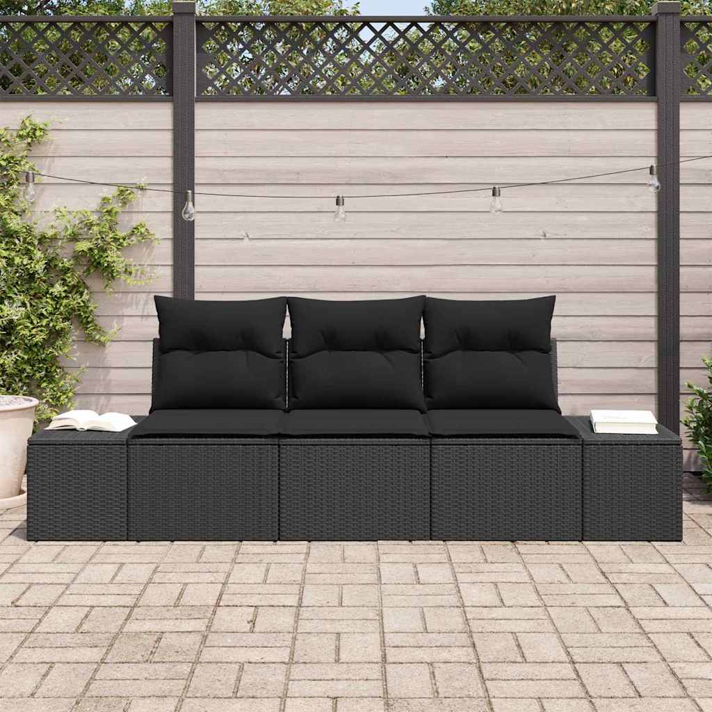 Set di divani con cuscino 3 pcs Marrone polyrattan - immagine 3