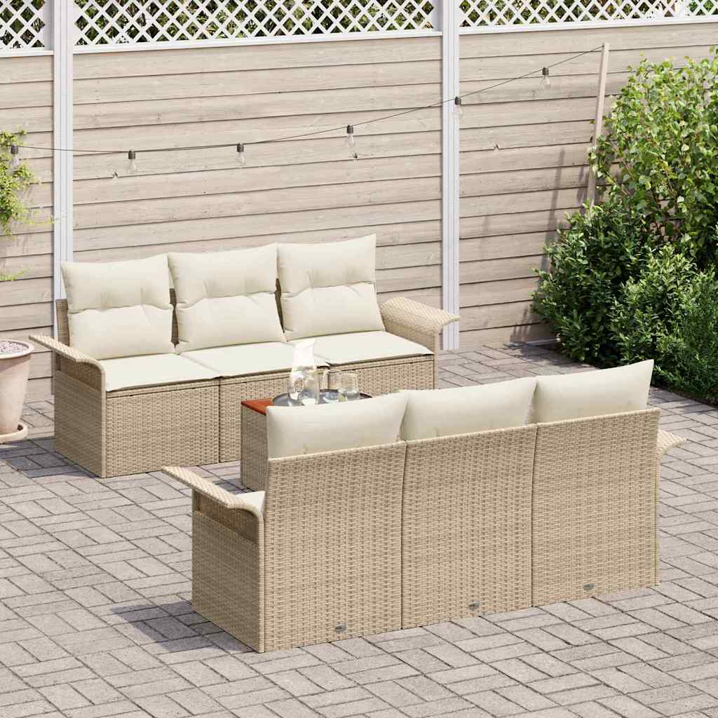 Set Divano da Giardino 7 pcs Nero Poly Rattan - immagine 3