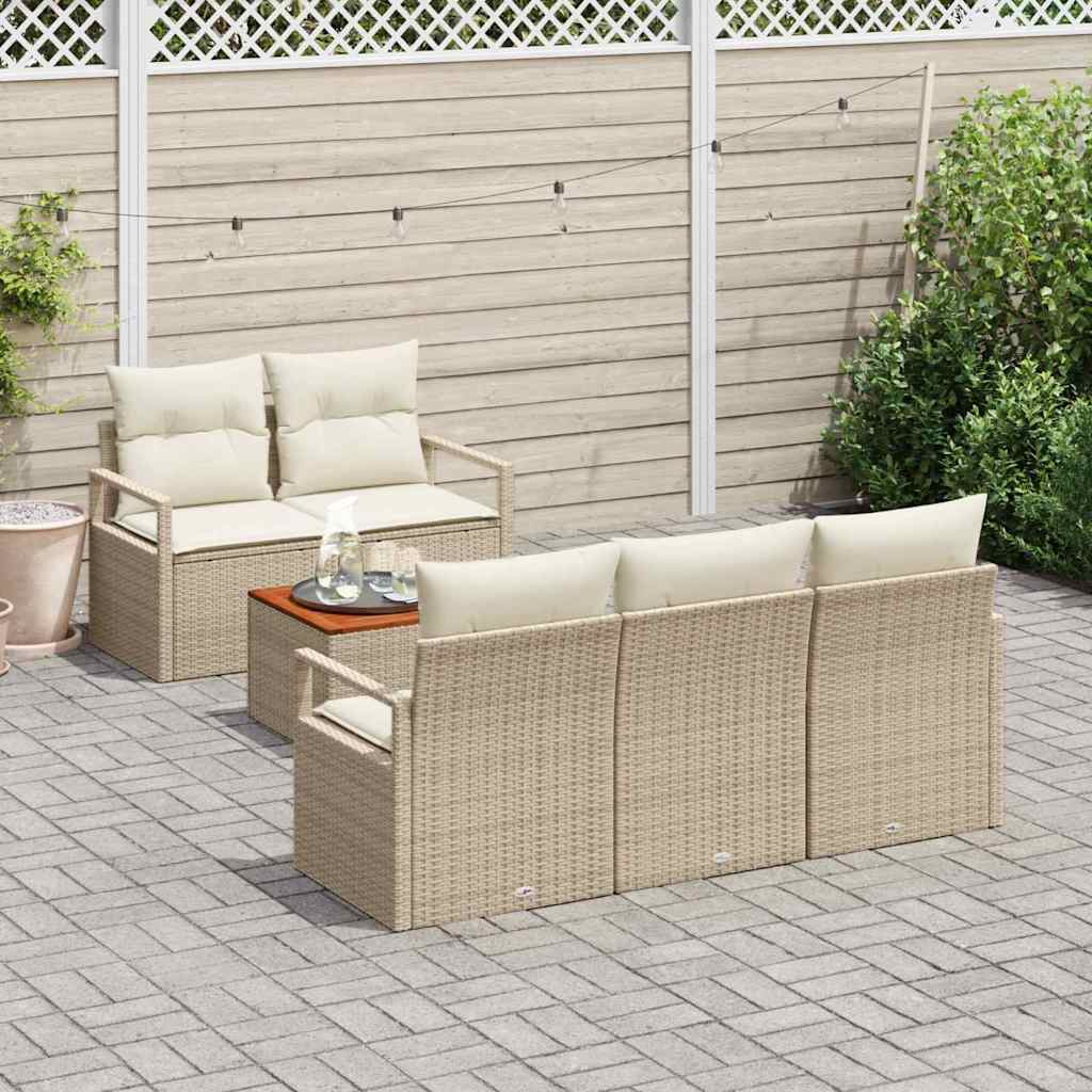 Set Divano da Giardino con cuscino 6 pcs Grigio Poly Rattan - immagine 3