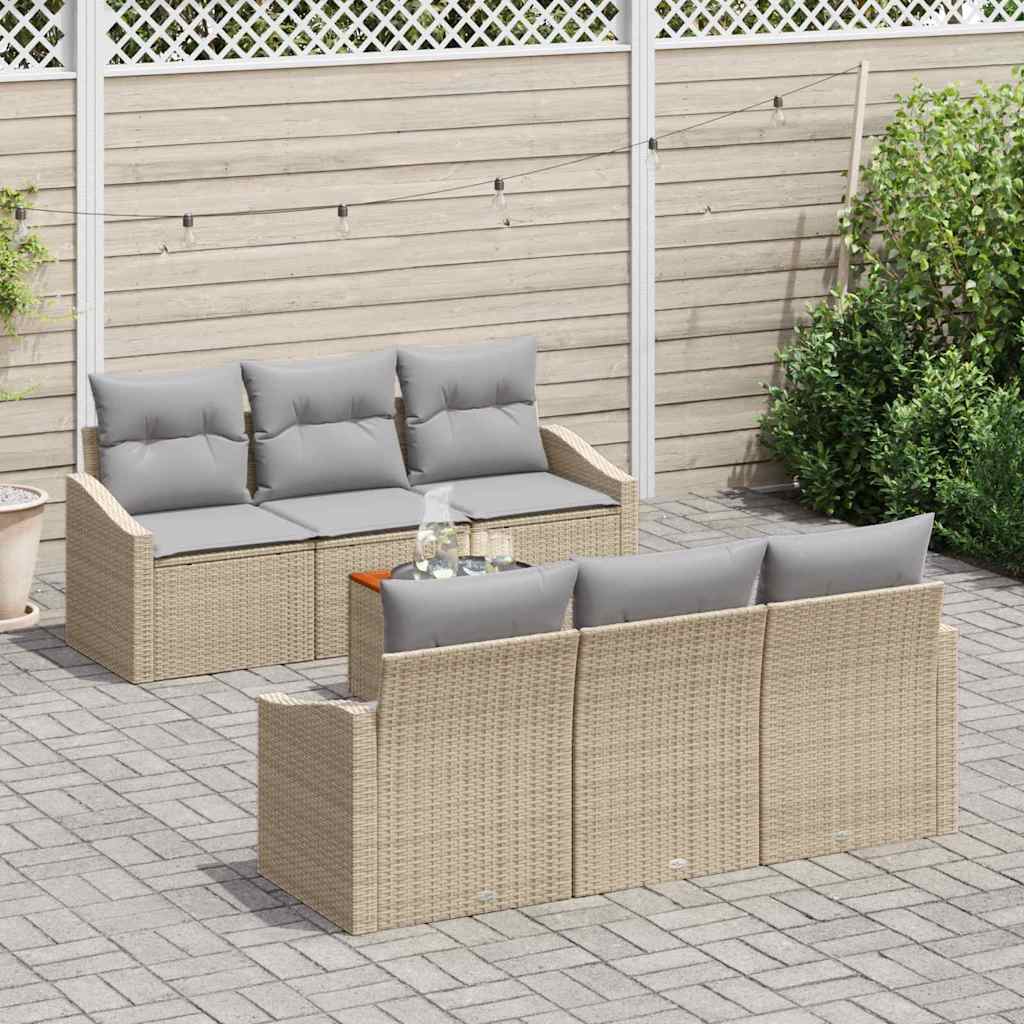 Set Divano da Giardino con cuscino 7 pcs Grigio polyrattan - immagine 3