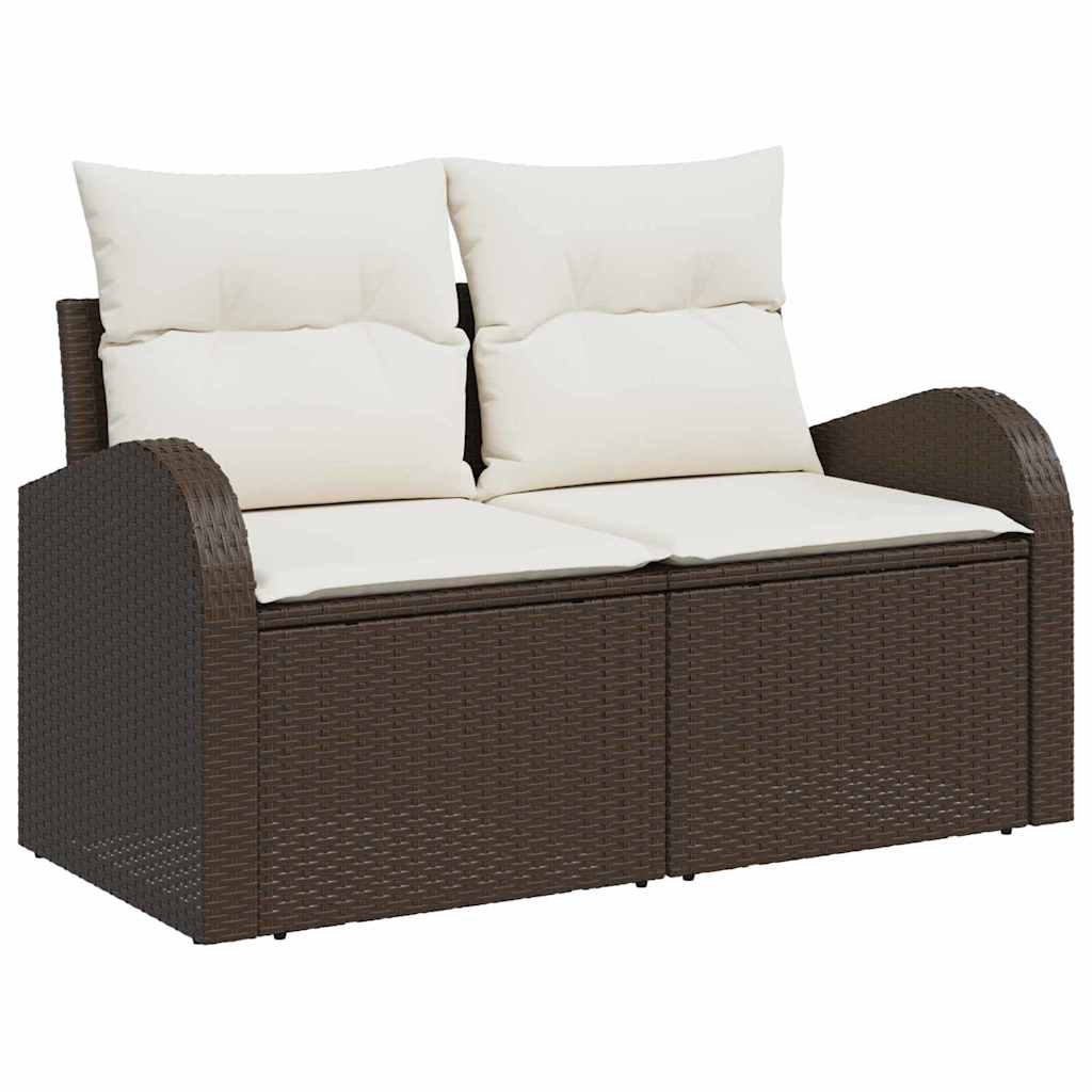 Set Divano da Giardino con cuscino 6 pcs Marrone Poly Rattan - immagine 4