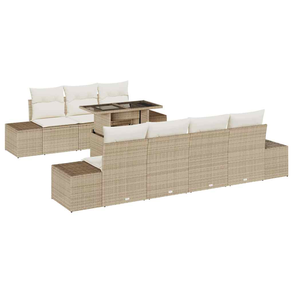 Set Divano da Giardino 8 pcs beige e panna 100 x 55 x 73 cm - immagine 2