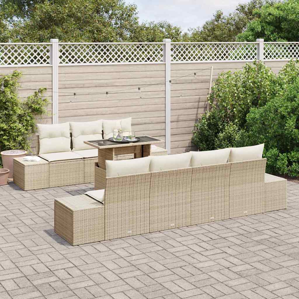 Set Divano da Giardino 8 pcs beige e panna 100 x 55 x 73 cm - immagine 3