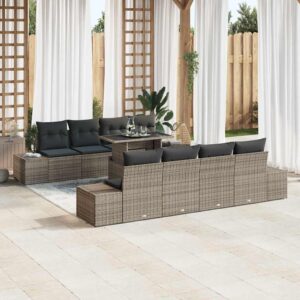 Set Divano da Giardino Manuale 7 pcs Grigio 100 x 55 x 73 cm