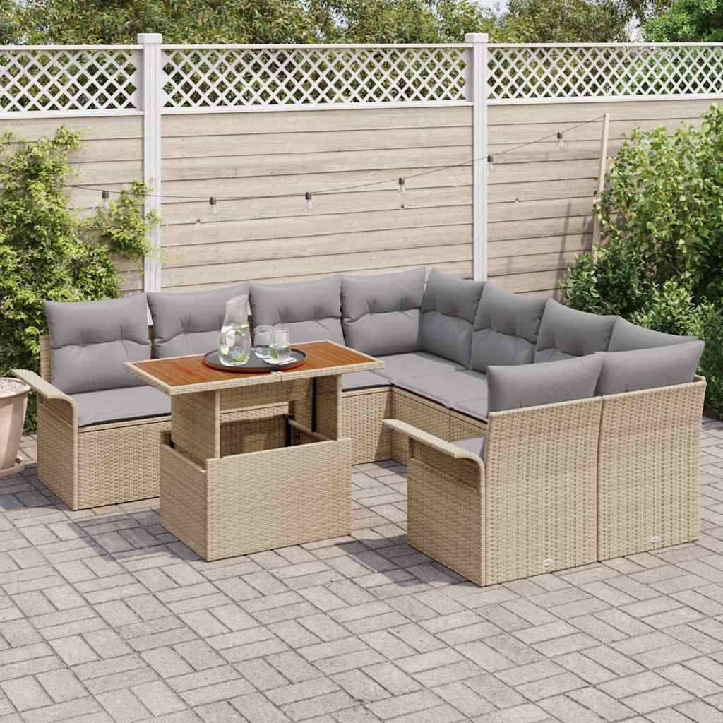 Set Divano da Giardino con cuscino beige e grigio chiaro - immagine 3
