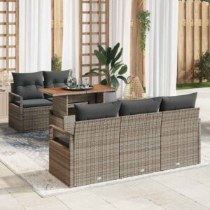 Set Divano da Giardino 6 pcs Grigio 100 x 55 x 73 cm