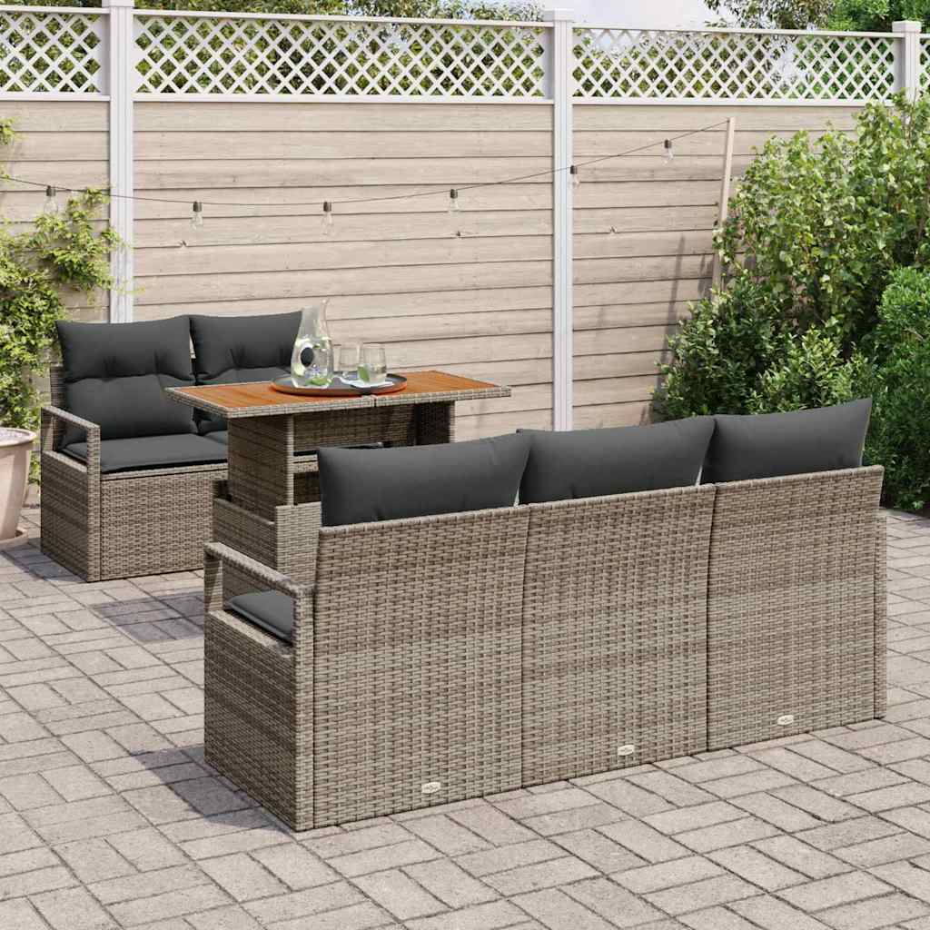 Set Divano da Giardino 6 pcs Grigio 100 x 55 x 73 cm - immagine 3