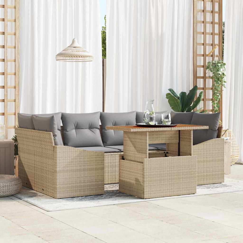 Set da Pranzo per Giardino Beige e grigio 100 x 55 x 73 cm