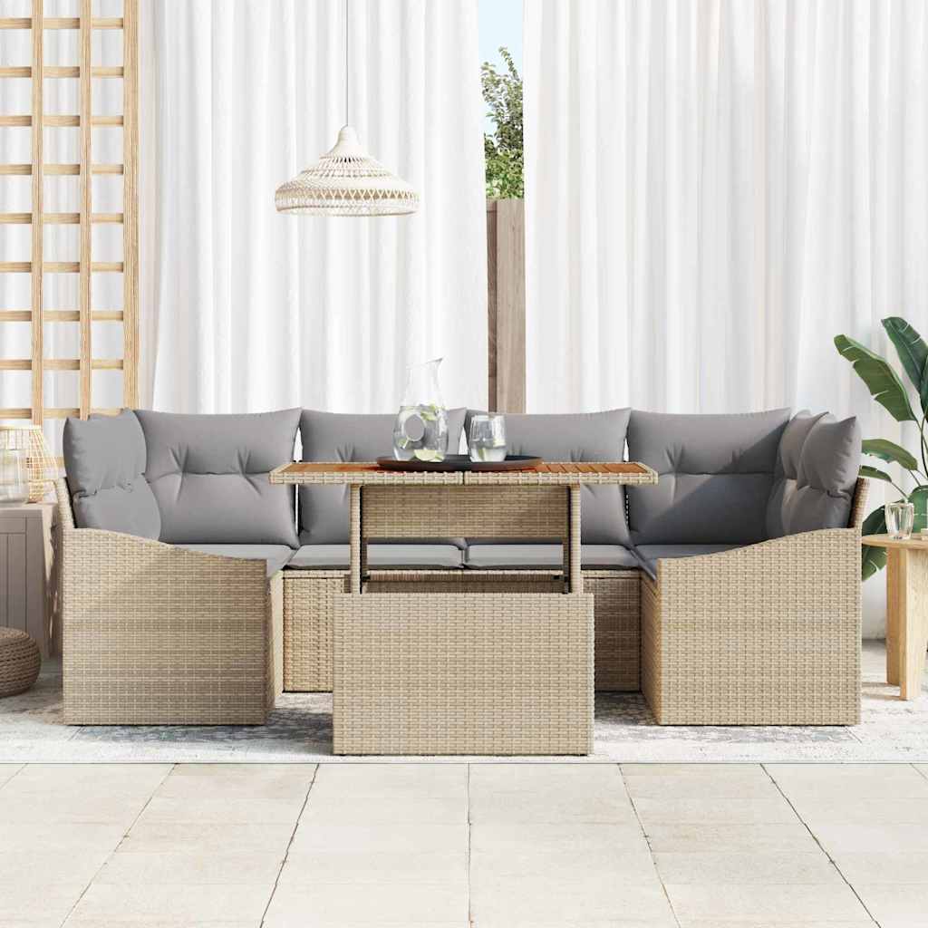 Set da Pranzo per Giardino Beige e grigio 100 x 55 x 73 cm - immagine 3