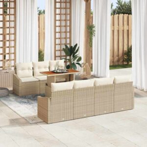 Set da Pranzo per Giardino Beige e Crema 100 x 55 x 73 cm