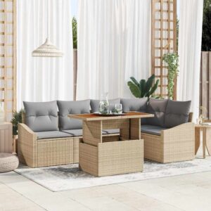 Set da Pranzo per Giardino Beige e grigio 100 x 55 x 73 cm
