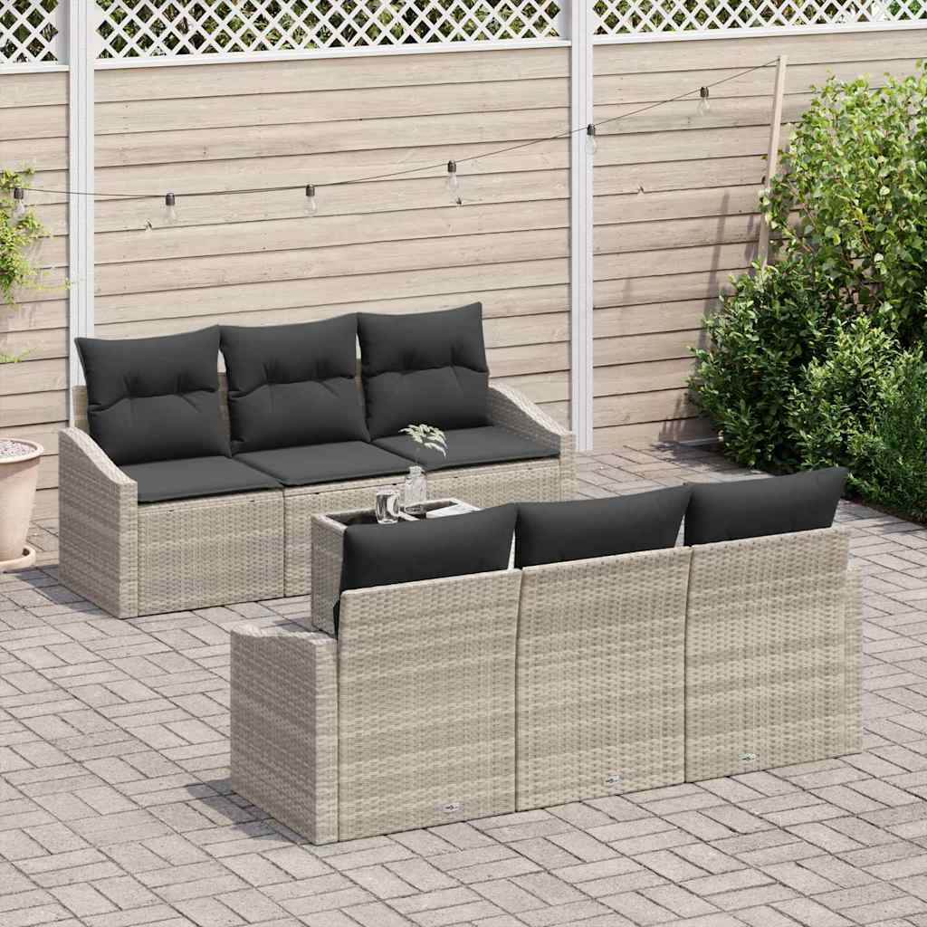Set di divani 7 pcs Grigio chiaro e grigio scuro polyrattan - immagine 3