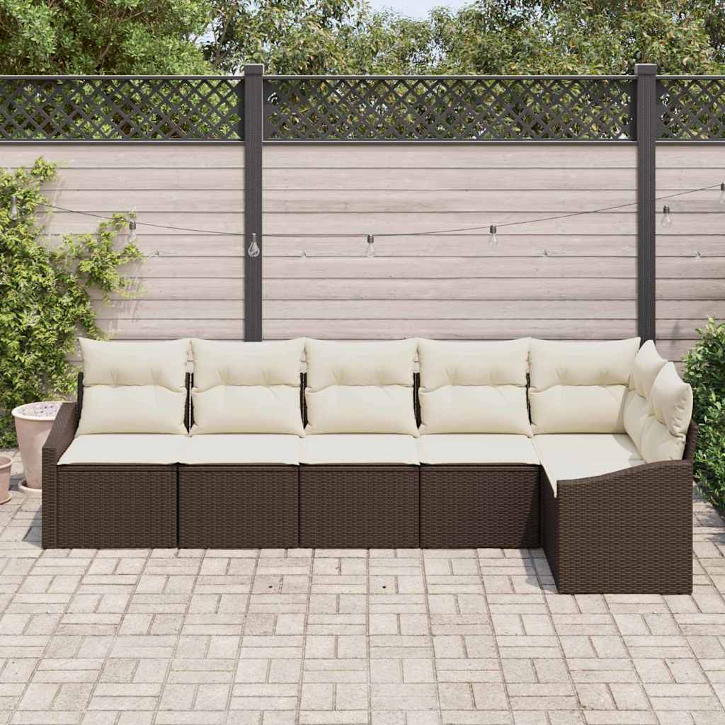 Set Divano da Giardino 6 pcs Beige e Grigio Chiaro polyrattan - immagine 3
