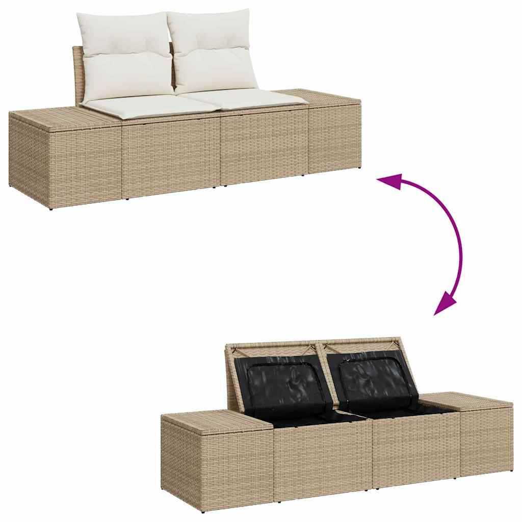 Set Divano da Giardino 8 pcs Beige e Crema polyrattan - immagine 9