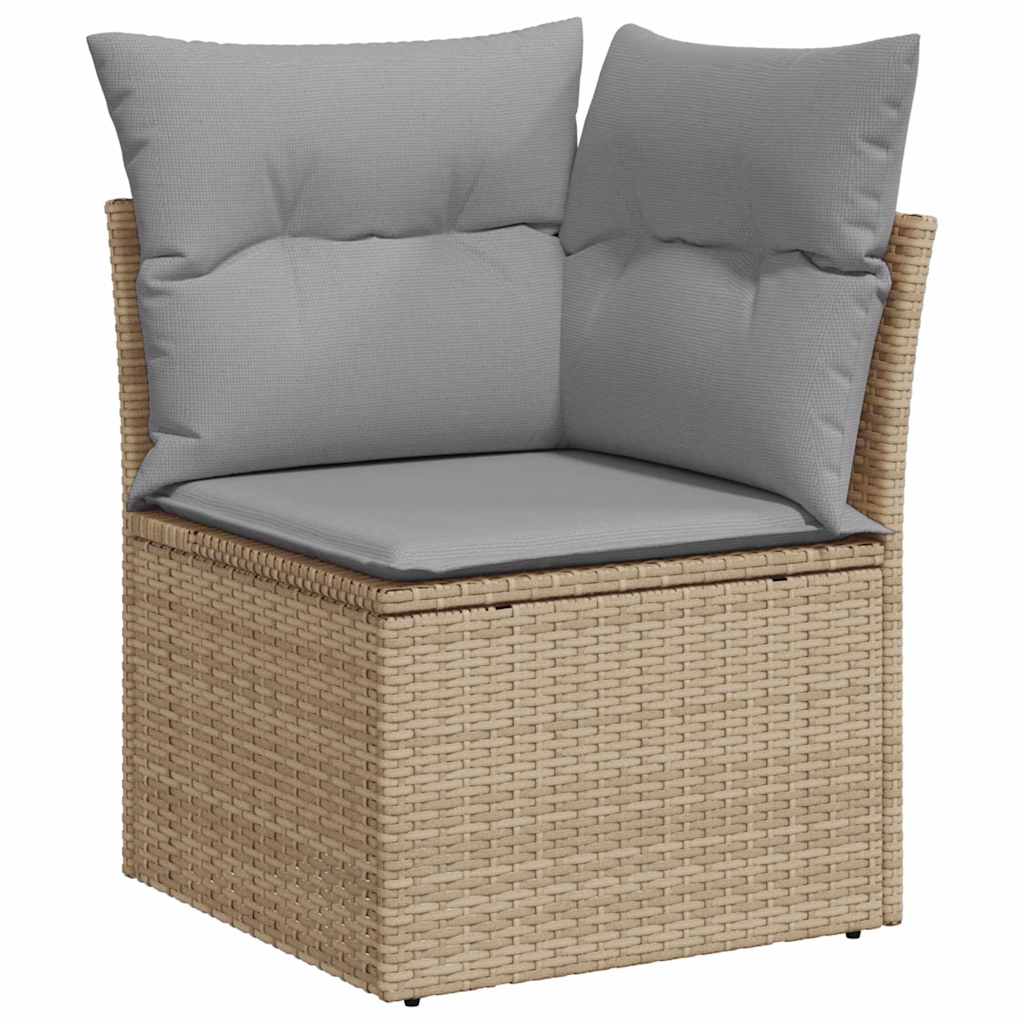 Set Divano da Giardino 5 pcs Beige e Grigio Chiaro polyrattan - immagine 6
