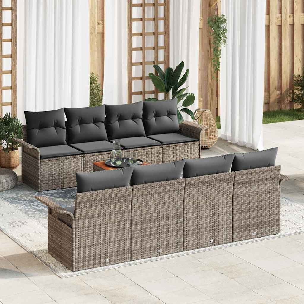 Set Divano da Giardino con cuscino con cuscino 7 pcs Grigio
