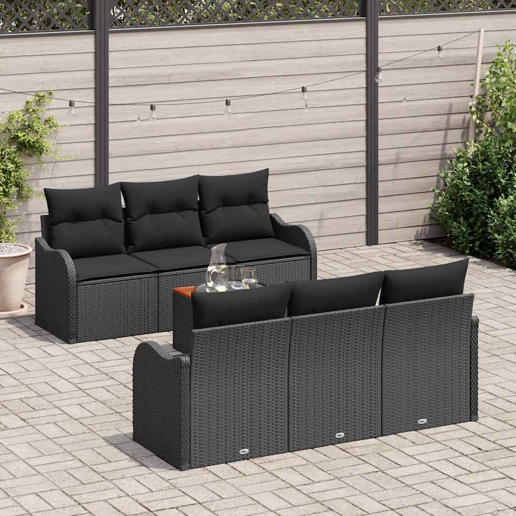 Set Divano da Giardino 7 pcs Nero - immagine 3