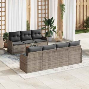 Set Divano da Giardino 8 pcs Grigio
