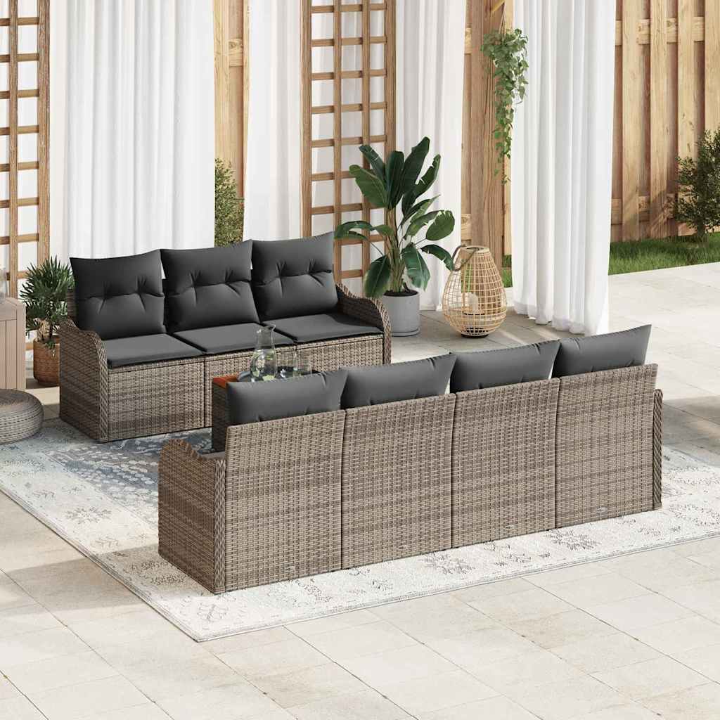 Set Divano da Giardino 8 pcs Grigio