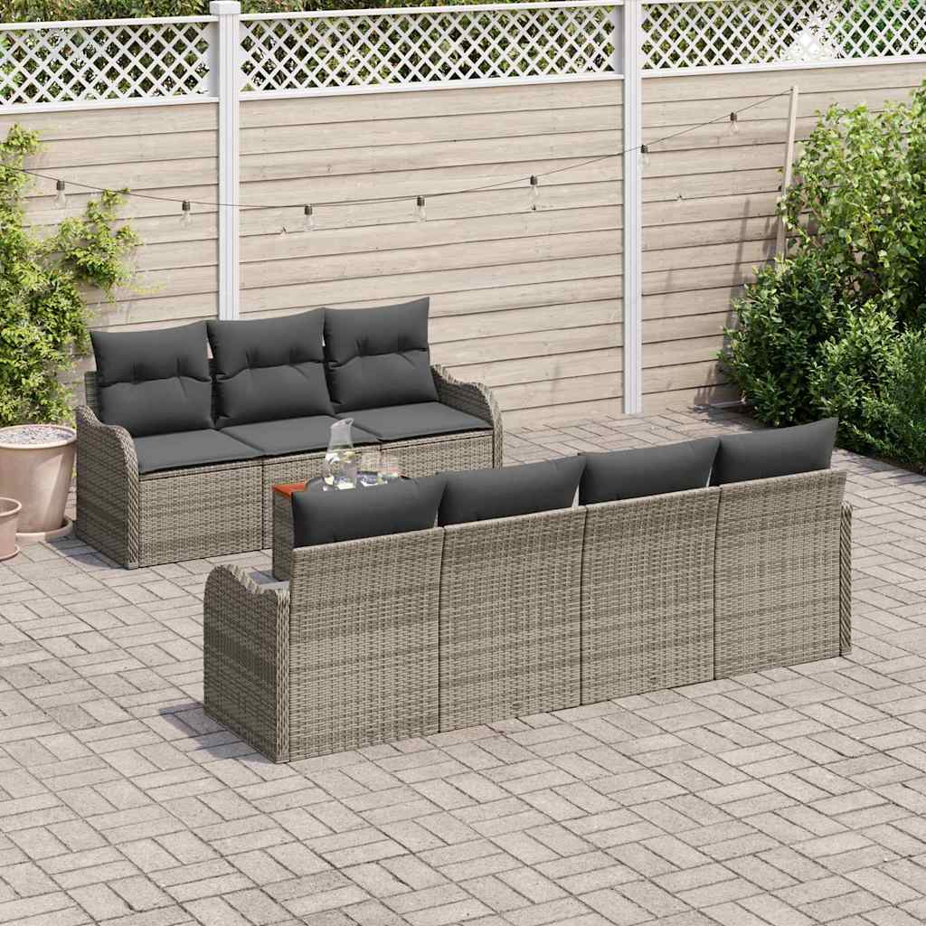 Set Divano da Giardino 8 pcs Grigio - immagine 3