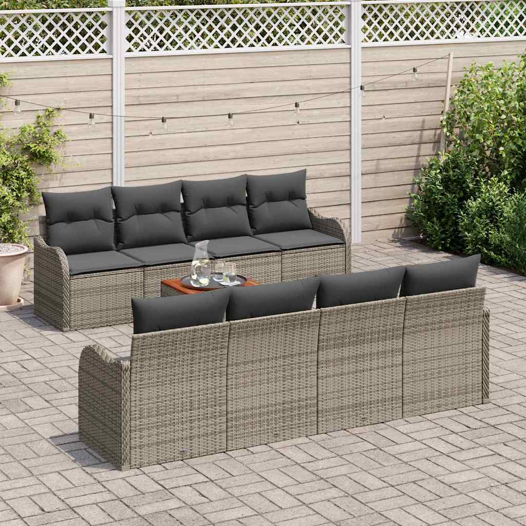 Set Divano da Giardino 9 pcs Grigio - immagine 3