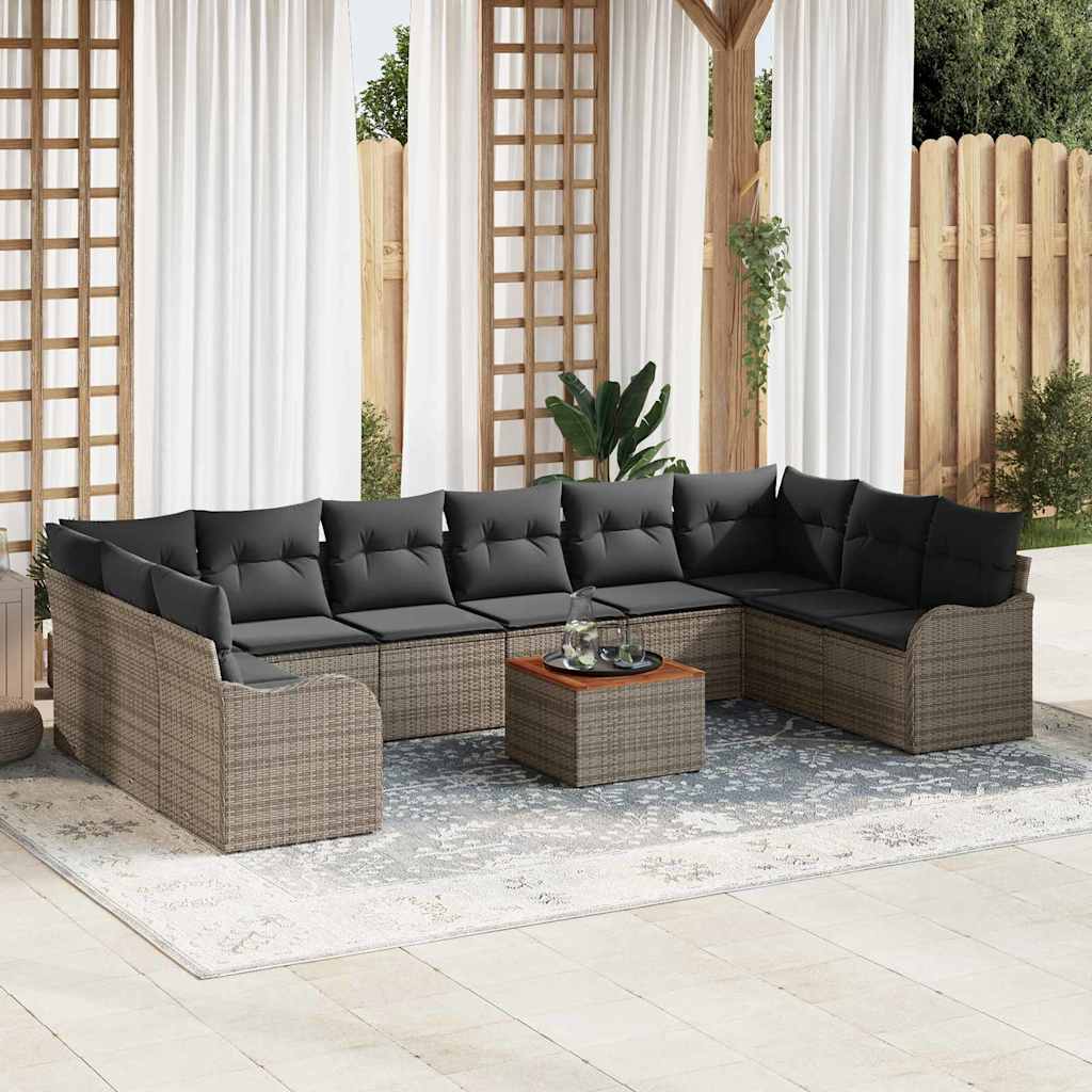Set Divano da Giardino 11 pcs Grigio