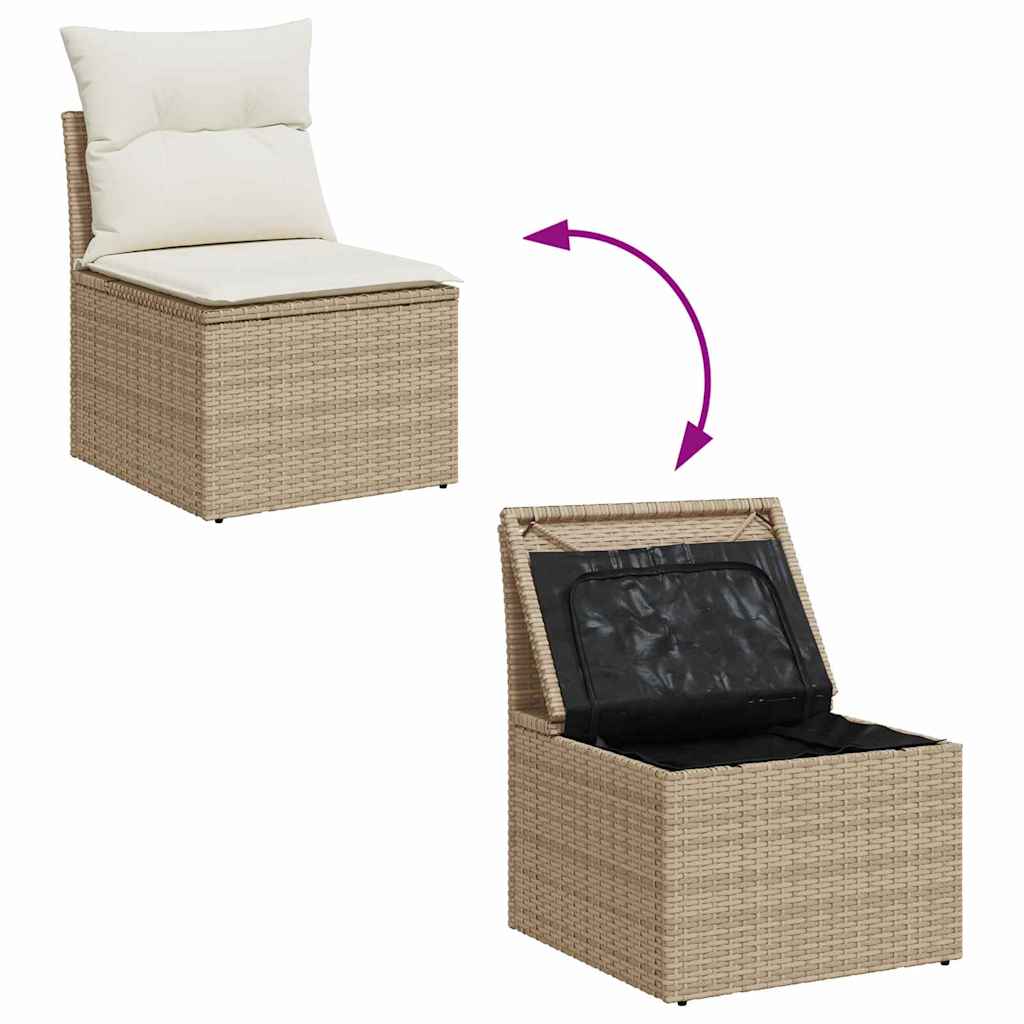 Set Divano da Giardino 5 pcs Beige e bianco - immagine 9