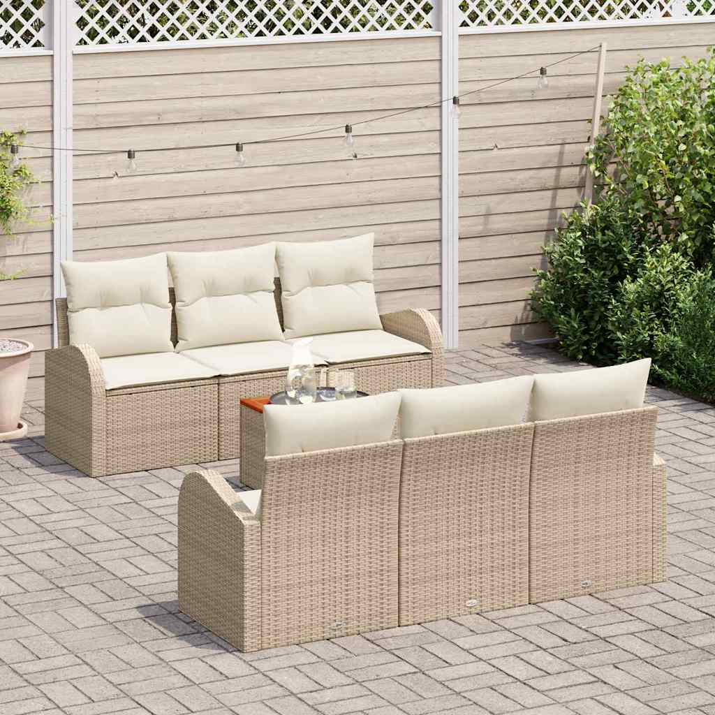 Set Divano da Giardino 7 pcs beige e grigio chiaro - immagine 3