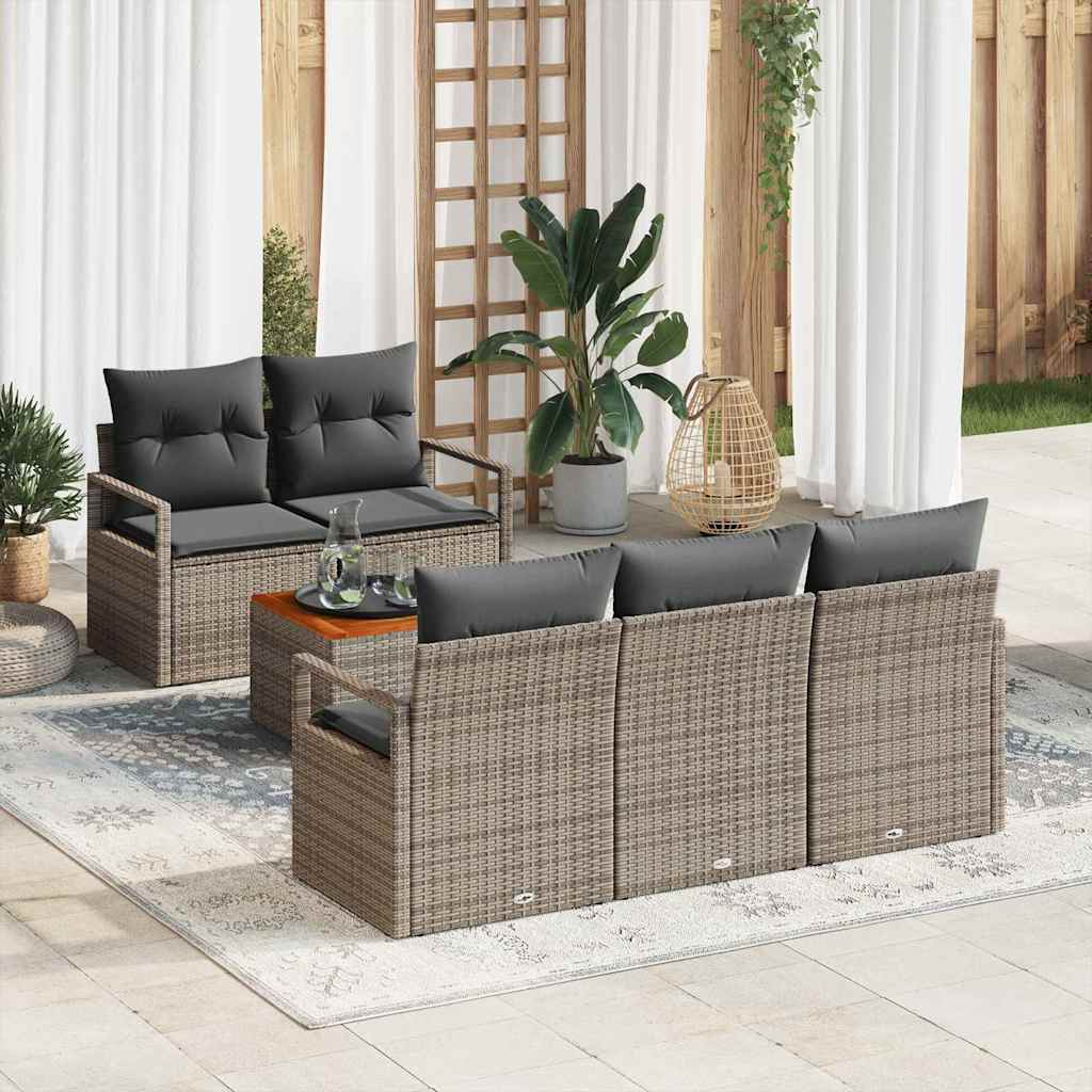 Set Divano da Giardino 6 pcs Grigio