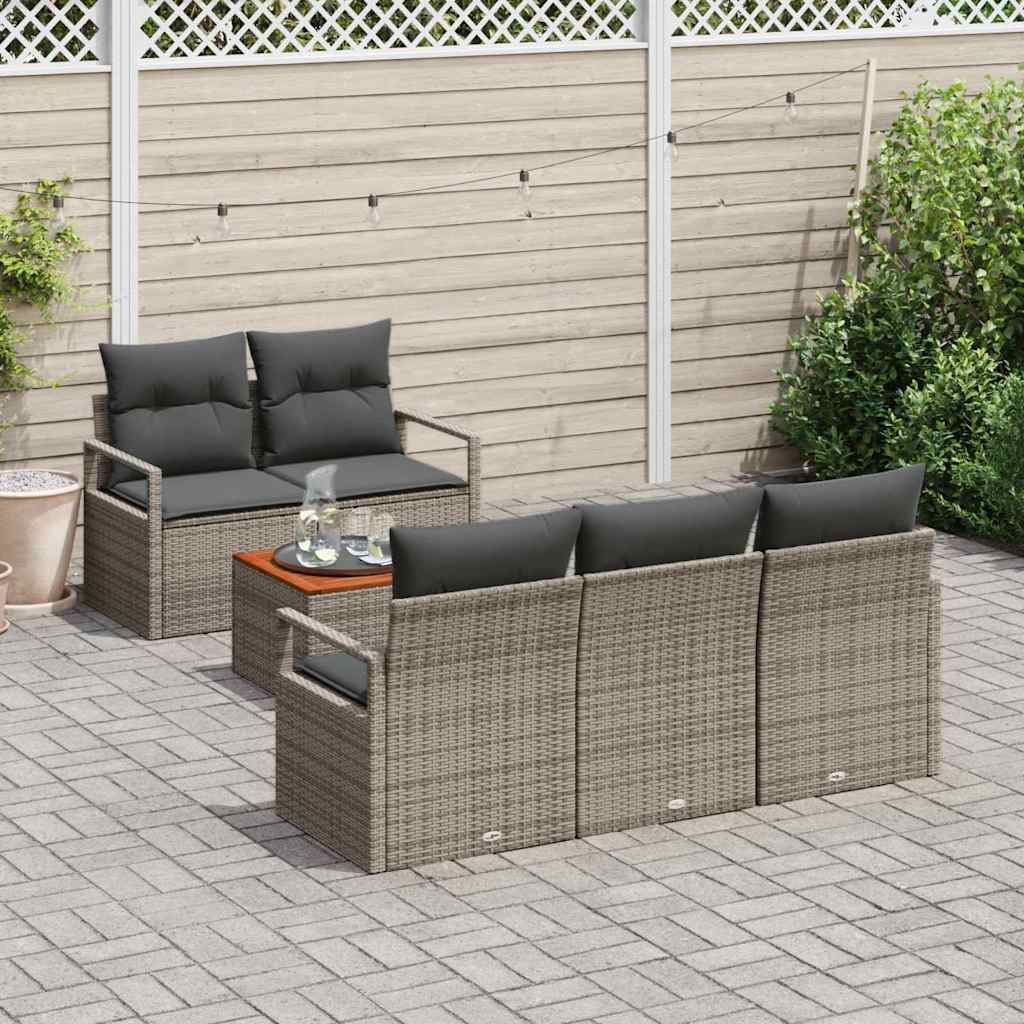 Set Divano da Giardino 6 pcs Grigio - immagine 3