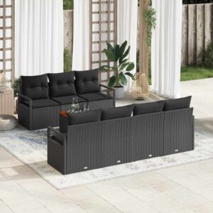 Set Divano da Giardino 8 pcs Nero