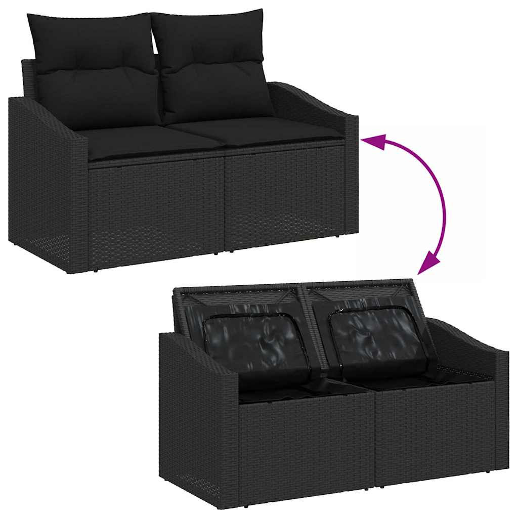 Set Divano da Giardino 5 pcs Nero - immagine 9