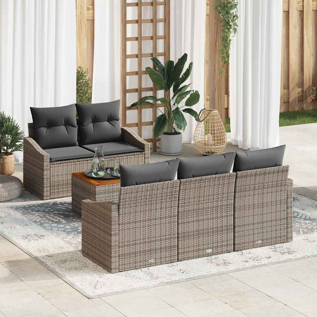 Set Divano da Giardino 6 pcs Grigio