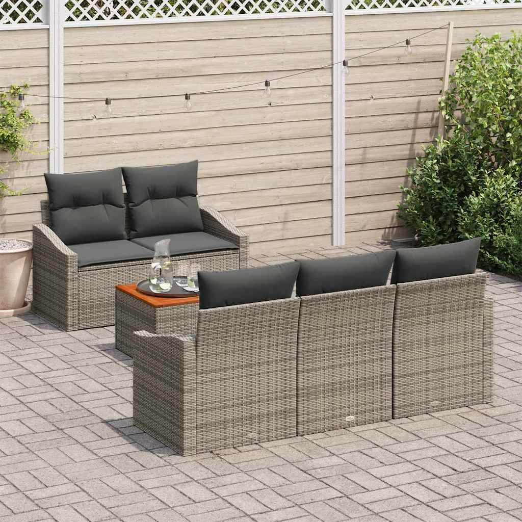 Set Divano da Giardino 6 pcs Grigio - immagine 3
