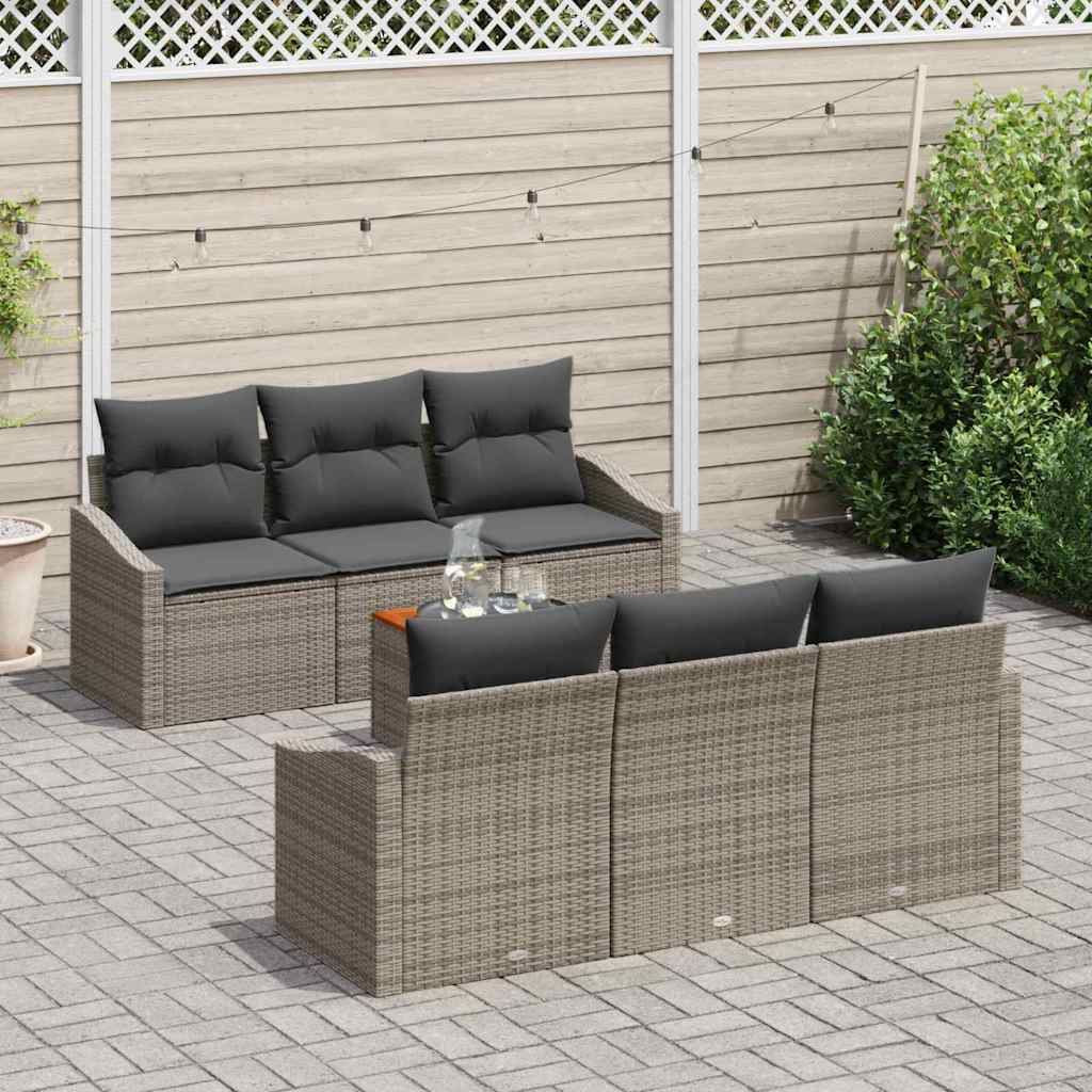 Set Divano da Giardino 7 pcs Grigio - immagine 3