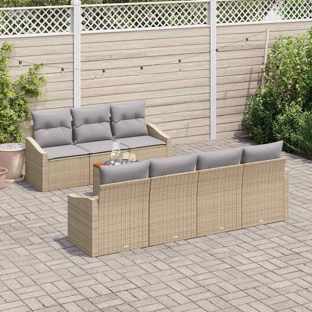 Set Divano da Giardino 8 pcs beige e grigio chiaro - immagine 3